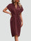 Women's Wrap Midi Dress V-Neck Cocktail Wedding Guest Evening - Victrafia